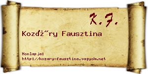 Kozáry Fausztina névjegykártya